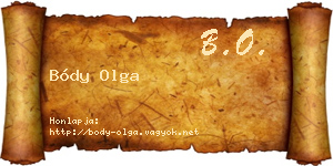 Bódy Olga névjegykártya