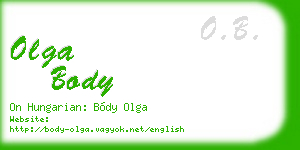 olga body business card
