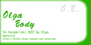 olga body business card